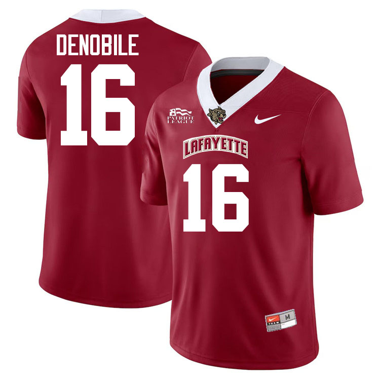 Lafayette Leopards #16 Dean DeNobile College Football Jerseys,Uniforms-Red